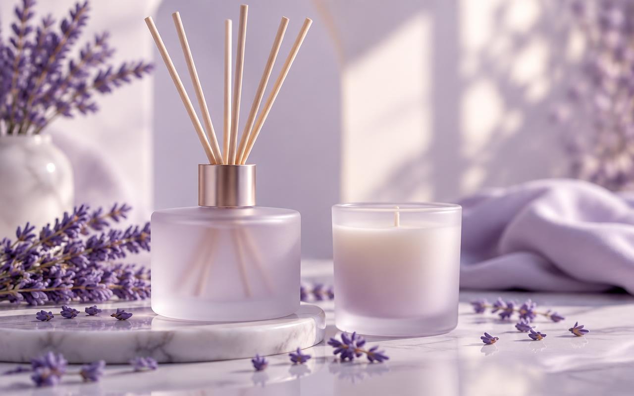 Pikxipetals reed diffuser and candle with lavender